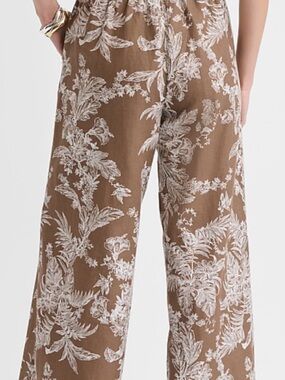 LOFT Brown Wide-Leg Jumpsuit with White Floral Print